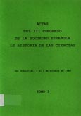 Imagen de portada del libro Actas del III Congreso de la Sociedad Española de Historia de las Ciencias