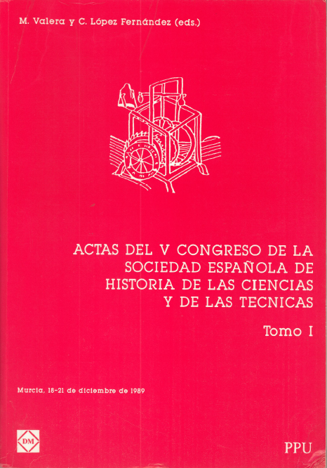 Imagen de portada del libro Actas del V Congreso de la Sociedad Española de Historia de las Ciencias y de las Técnicas