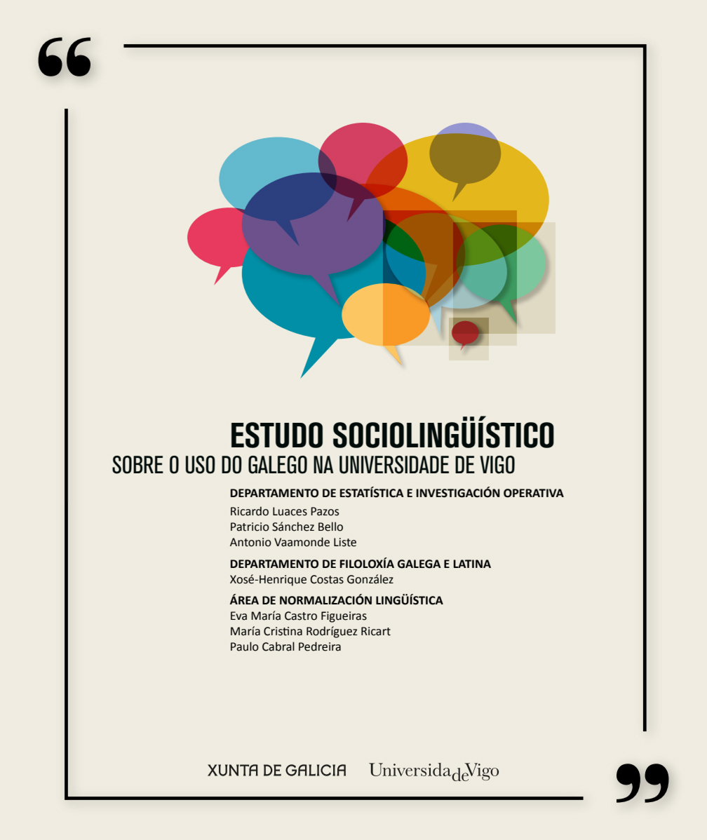 Imagen de portada del libro Estudo sociolingüístico sobre o uso do galego na Universidade de Vigo