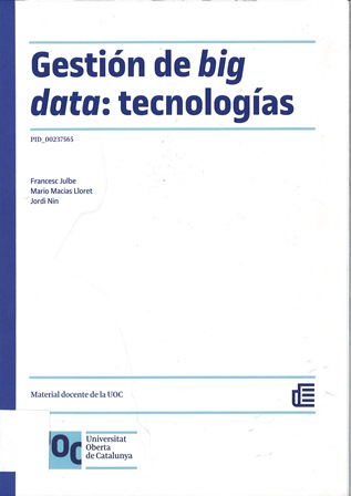 Imagen de portada del libro Gestión de big data : tecnologías