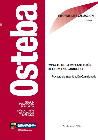Imagen de portada del libro Impacto de la implantación de EFQM en Osakidetza