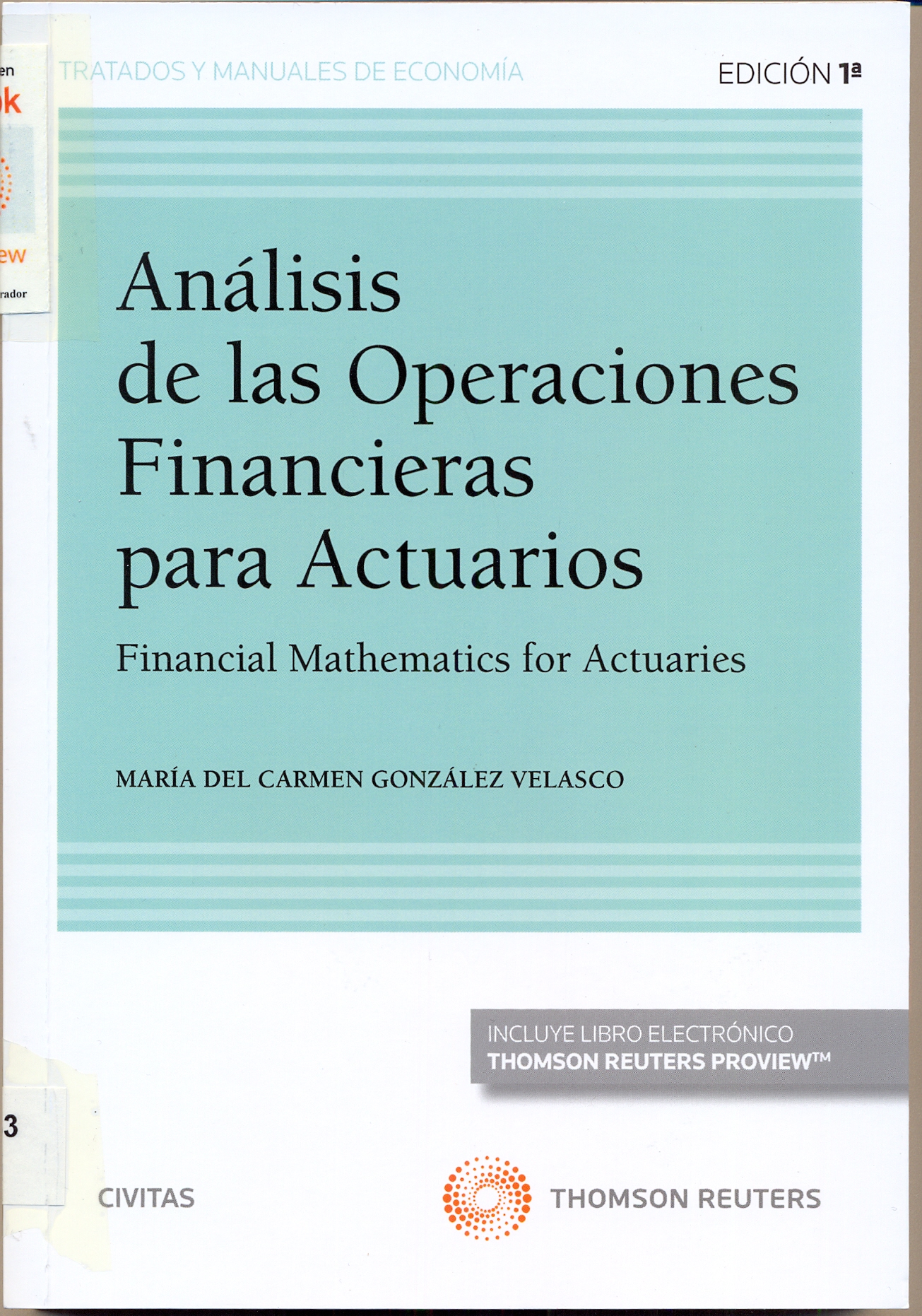 Imagen de portada del libro Análisis de las operaciones financieras para actuarios
