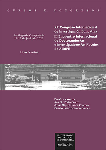 Imagen de portada del libro XX Congreso Internacional de Investigación Educativa: III Encuentro Internacional de Doctorandos/as e Investigadores/as Noveles de AIDIPE, Santiago de Compostela, 14-17 de junio de 2022, libro de actas