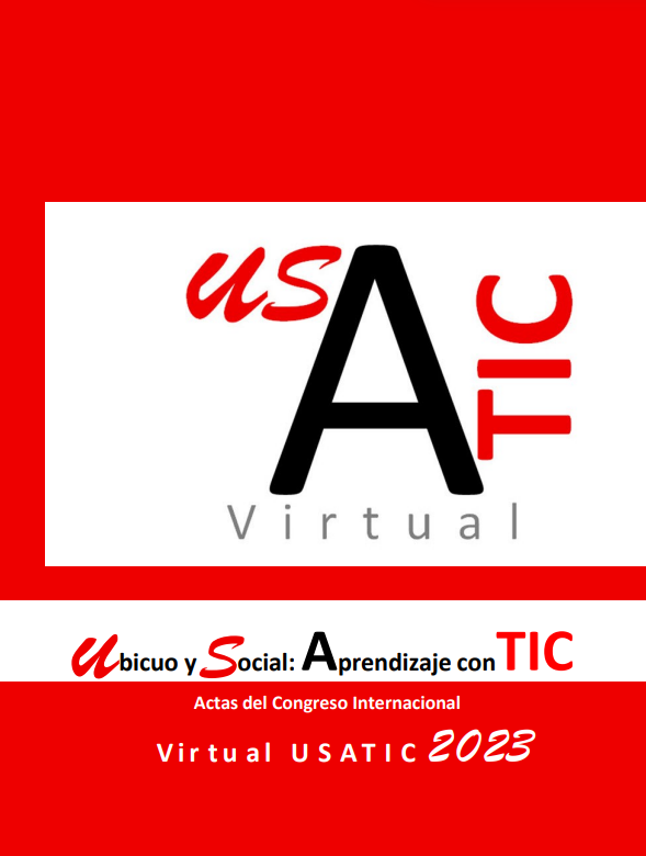 Imagen de portada del libro ACTAS del Congreso Internacional Virtual USATIC 2023, Ubicuo y Social