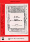 Imagen de portada del libro Actas del I simposio sobre Julio Rey Pastor