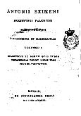 Imagen de portada del libro Antonii Eximeni ... Institutiones philosophicae et mathematicae  : volumen I [-II]