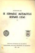 Imagen de portada del libro Actas de las IX Jornadas hispano-lusas de matemáticas