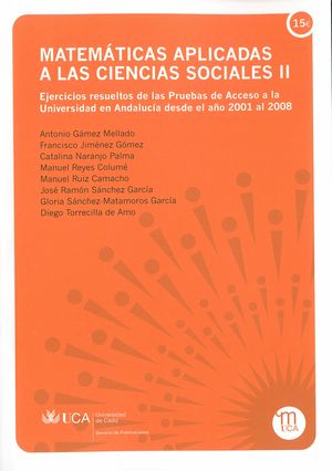 Imagen de portada del libro Matemáticas aplicadas a las ciencias sociales II