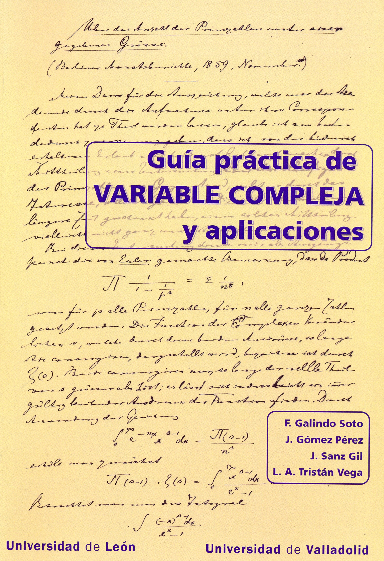 Imagen de portada del libro Guía práctica de variable compleja y aplicaciones