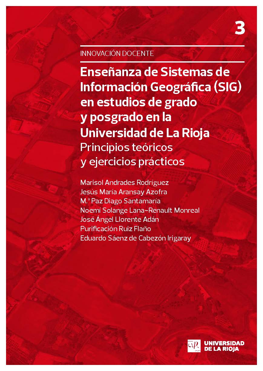 Imagen de portada del libro Enseñanza de Sistemas de Información Geográfica (SIG) en estudios de grado y posgrado en la Universidad de La Rioja