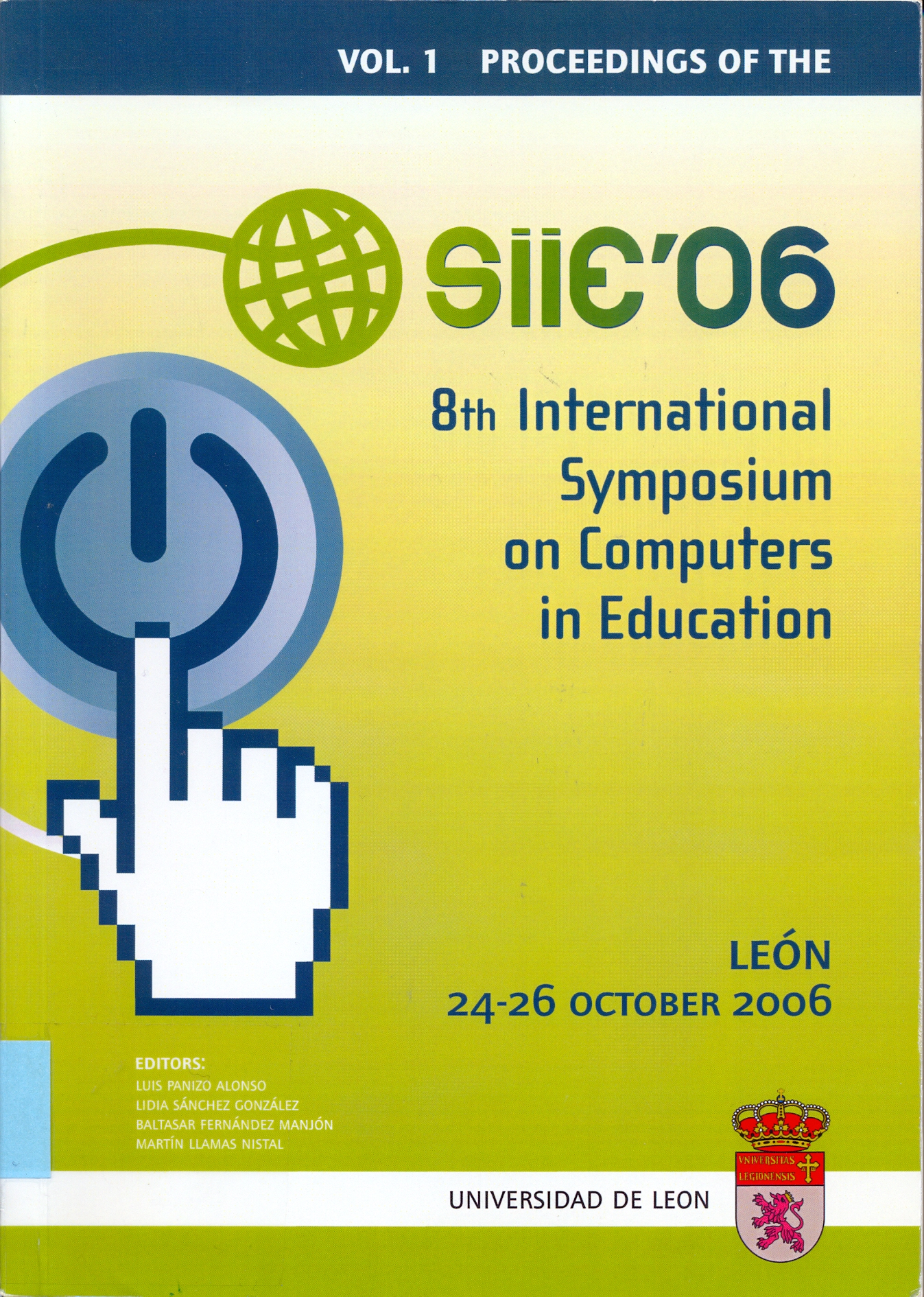 Imagen de portada del libro 8th International Symposium on Computers in Education