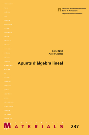 Imagen de portada del libro Apunts d'àlgebra lineal