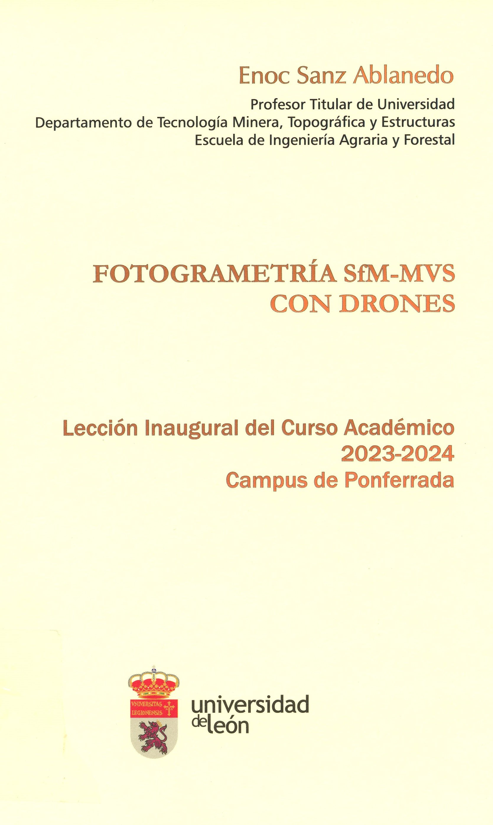 Imagen de portada del libro Fotogrametría SfM-MVS con drones