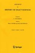 Imagen de portada de la revista Archive for history of exact sciences