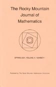 Imagen de portada de la revista Rocky mountain journal of mathematics